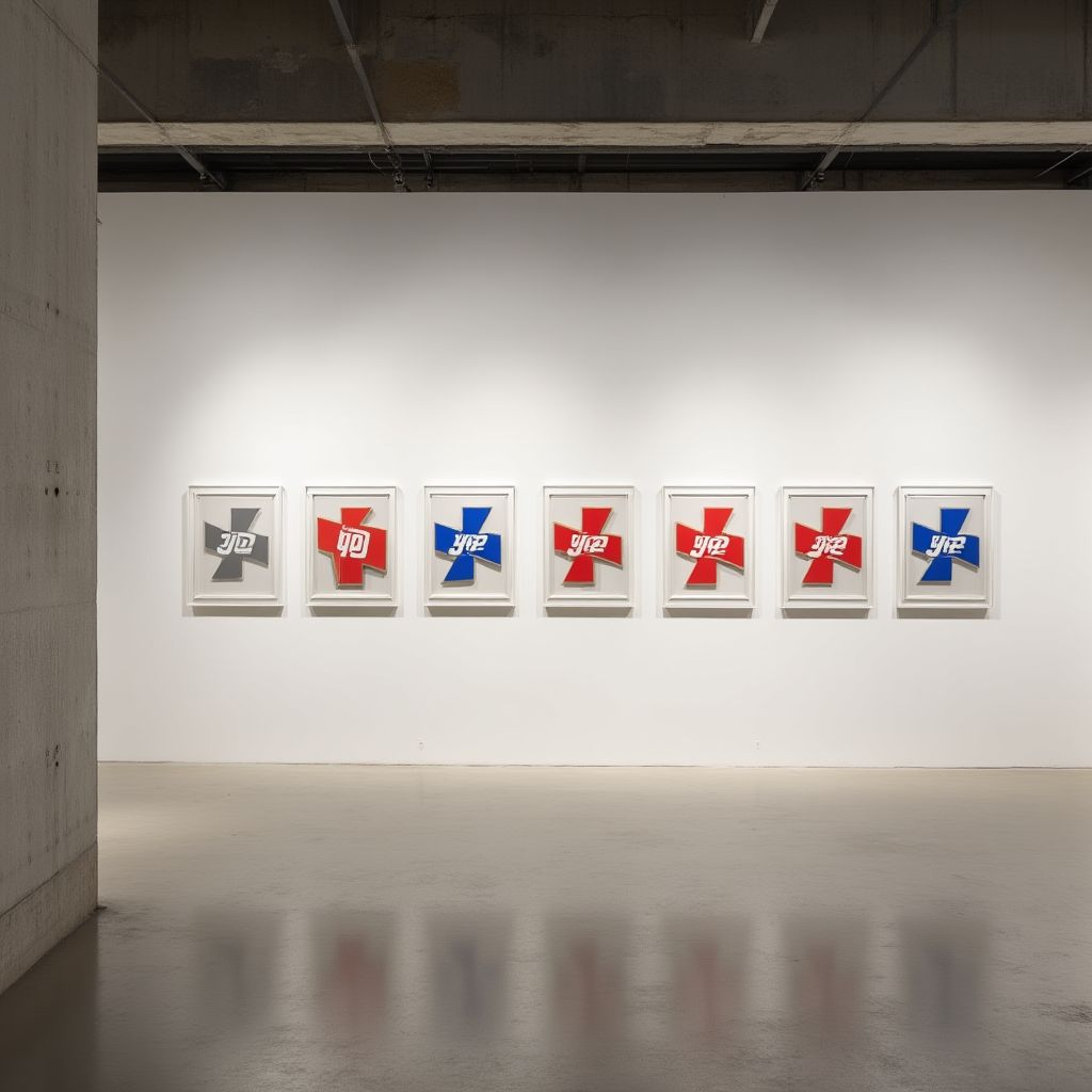 Exhibición histórica de logos de YPF